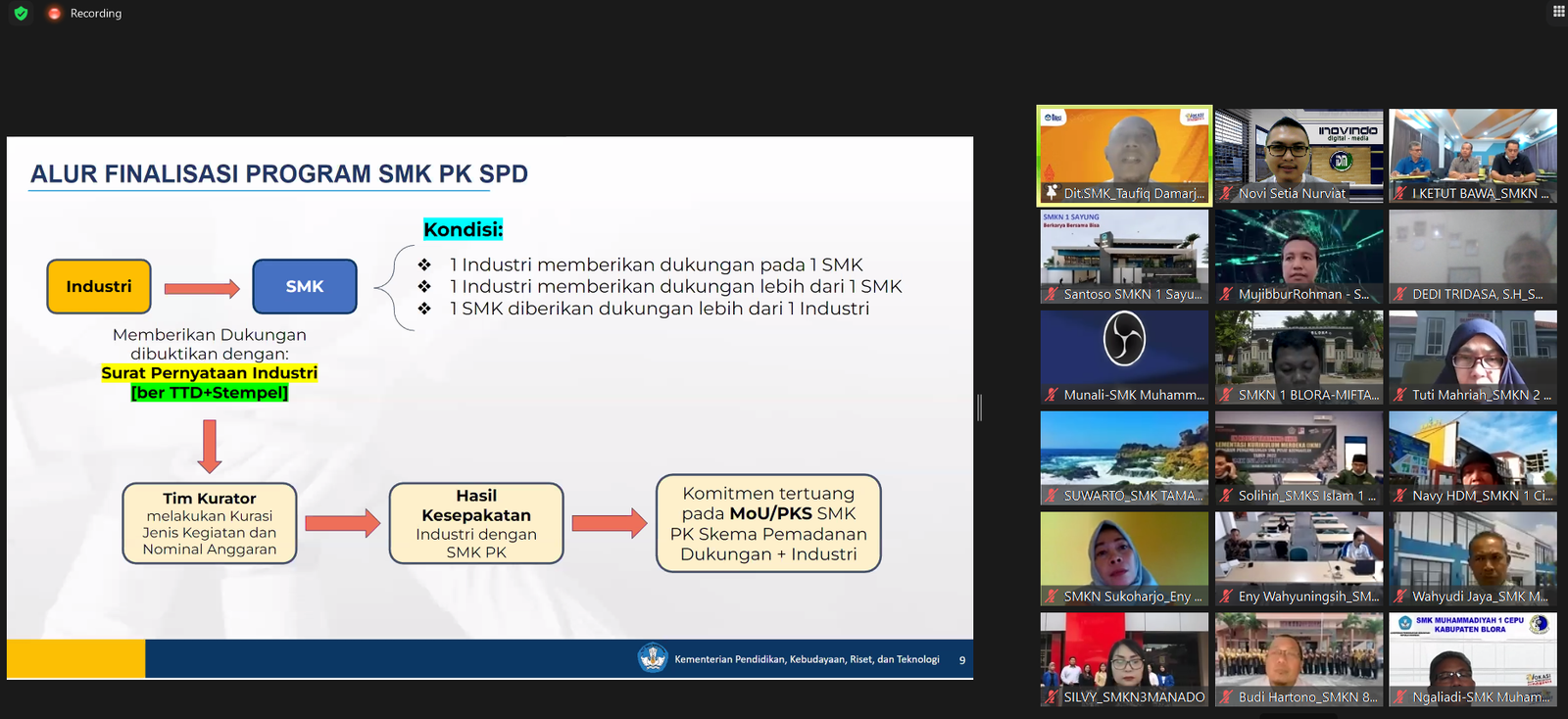 Direktur Inovindo menghadiri Pra Finalisasi Rencana Kegiatan Program SMK Pusat Keunggulan Skema  Pemadanan Dukungan Tahap II