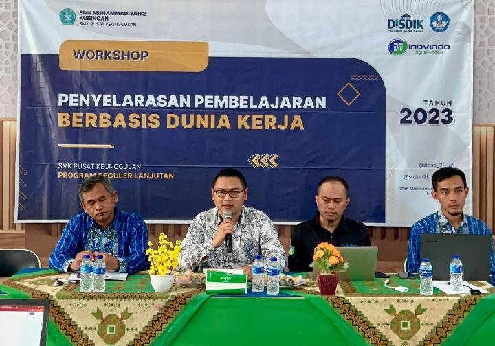Tim Inovindo menjadi Narasumber Workshop "Penyelarasan Pembelajaran Berbasis Dunia Kerja" di SMK Muhammadiyah 2 Kuningan, Jawa Barat